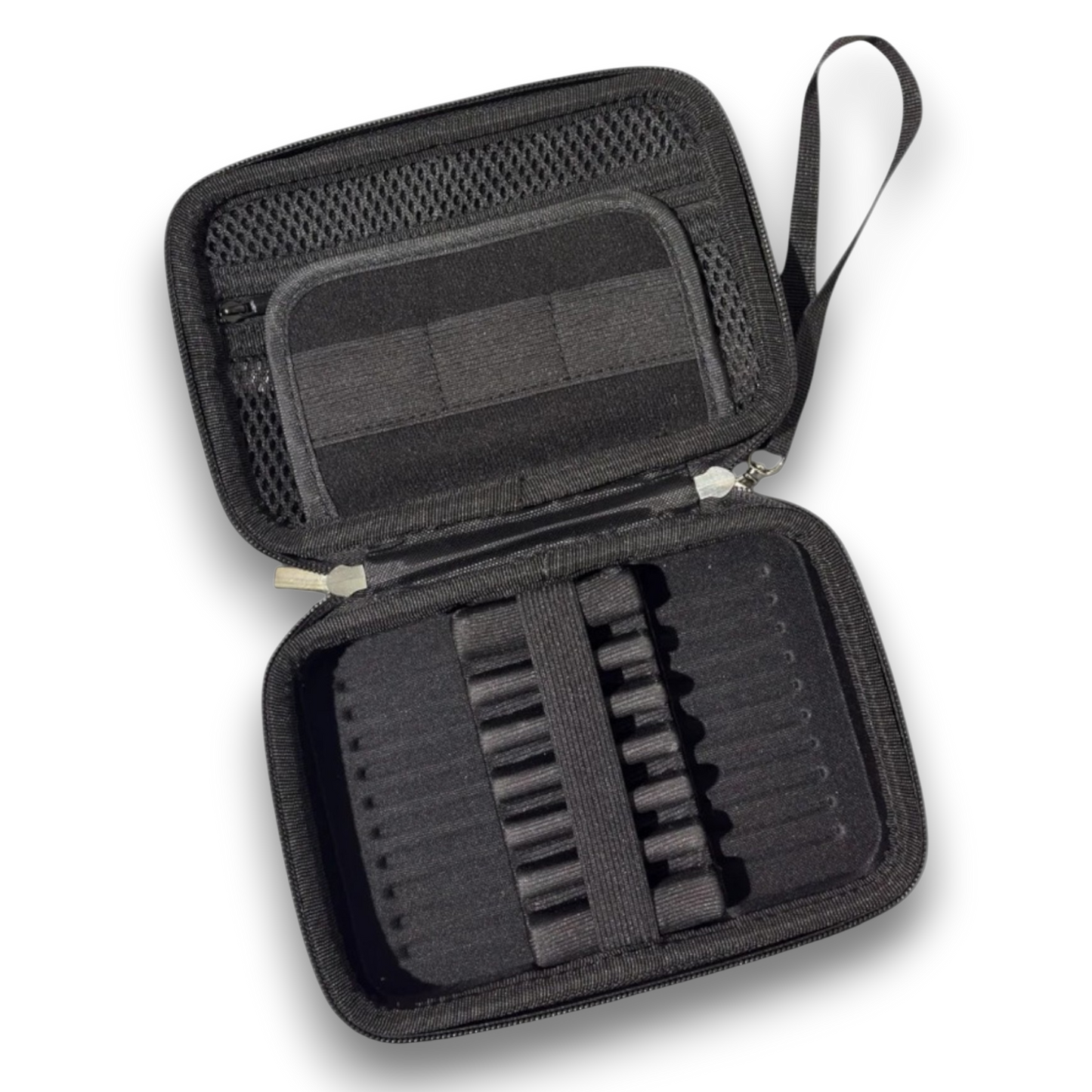 Layerworx3d custom UV printed darts case made of soft shell EVA, showcasing a sleek protective design for darts storage.