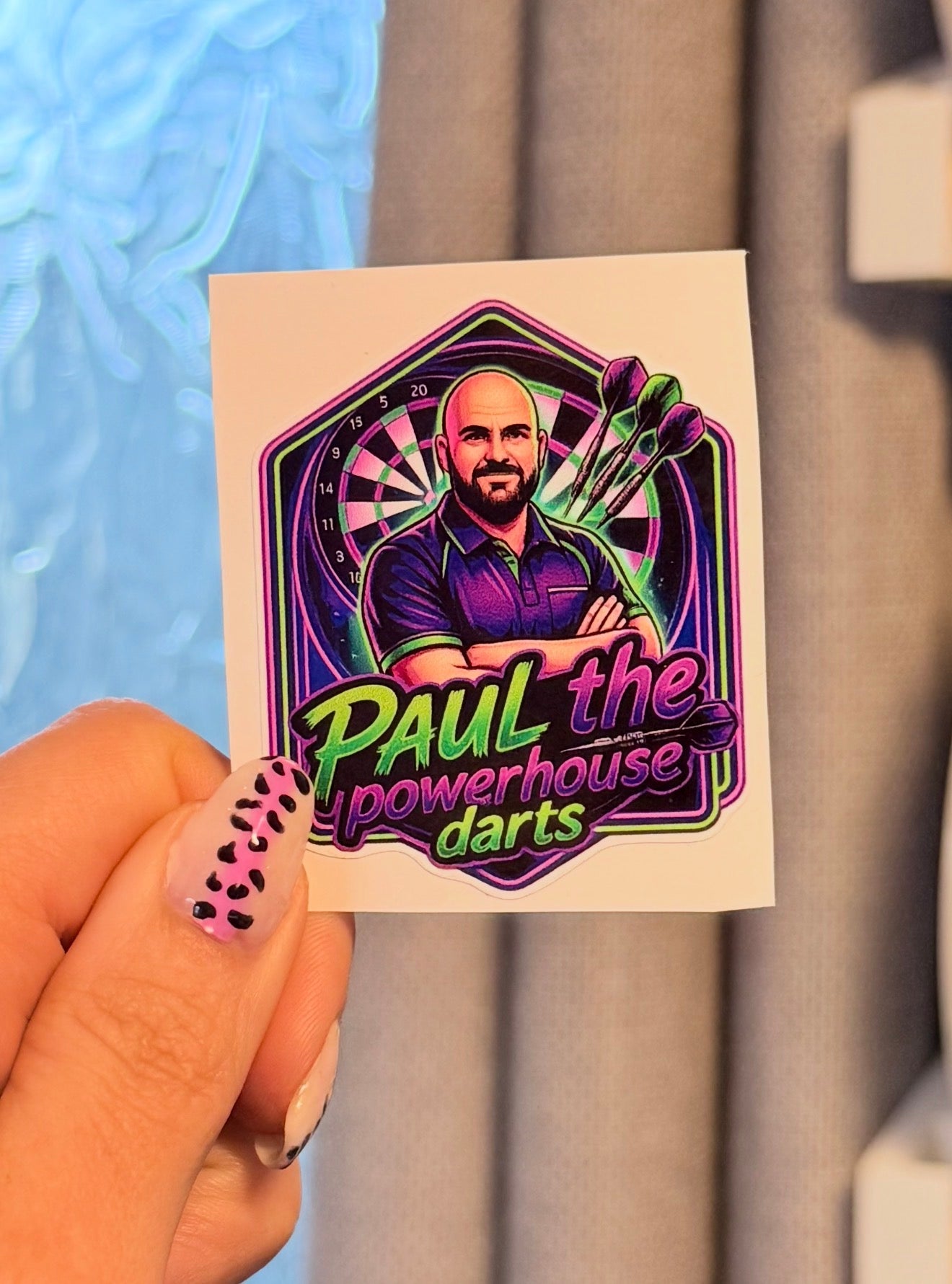 Custom shaped vinyl stickers from Layerworx3d, featuring vibrant designs and detailed cutouts for versatile decoration.