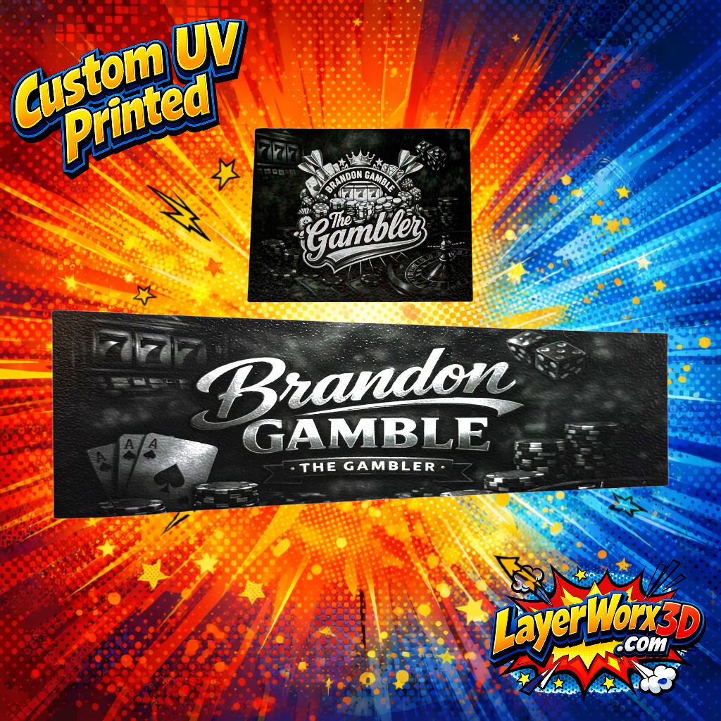 Custom UV printed Layerworx3d darts target protective covers with vibrant design for added dartboard protection.