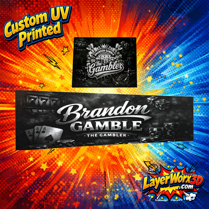 Custom UV printed Layerworx3d darts target protective covers with vibrant design for added dartboard protection.