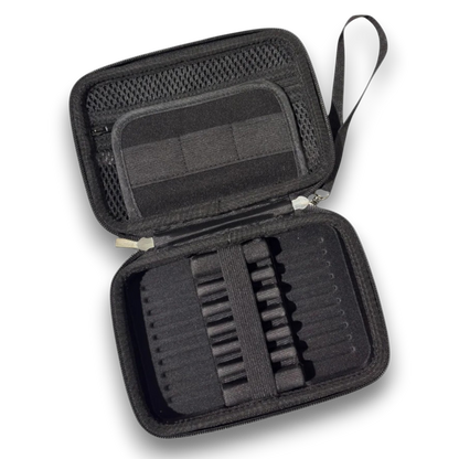 Layerworx3d custom UV printed darts case made of soft shell EVA, showcasing a sleek protective design for darts storage.